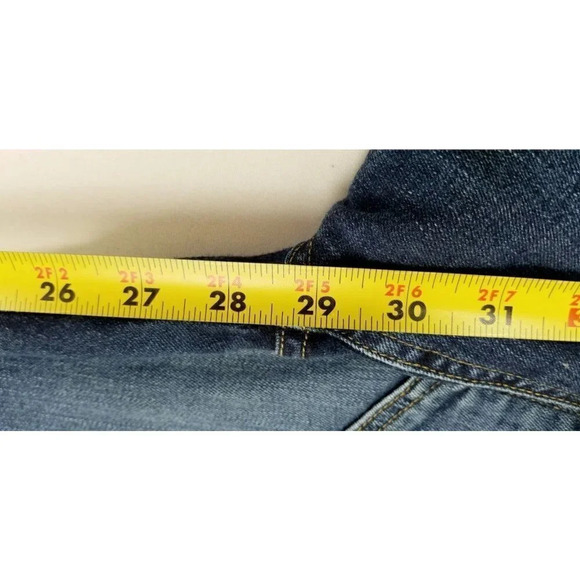Rag & Bone 25X29 Women Skinny Embroidered Logo Blue Denim Woodford Jeans Raw Hem - Picture 4 of 14